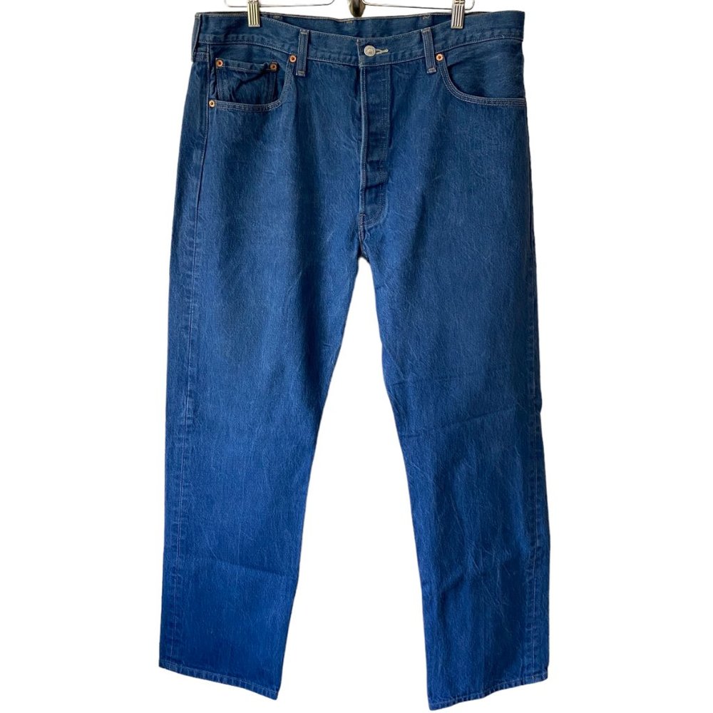 Levi's Men's 501 Button Fly Straight leg Med Wash Jeans 38"x 31"